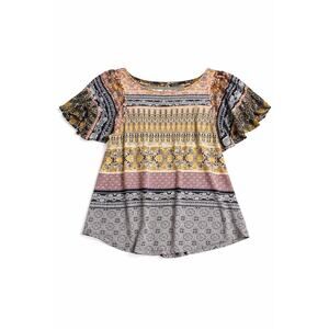 Lucky Brand Women’s Boho Patchwork Blouse – Size Medium
